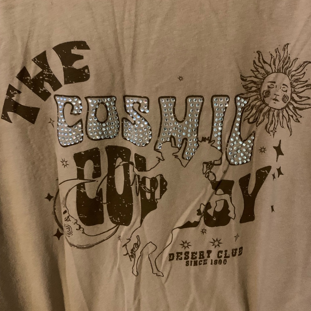 Organic generation cosmic cowboy crop tee medium brown